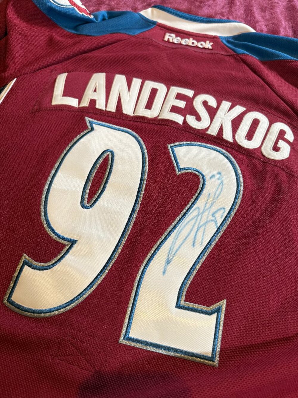 Vintage Colorado Avalanche "Landeskog" Hockey Jersey.